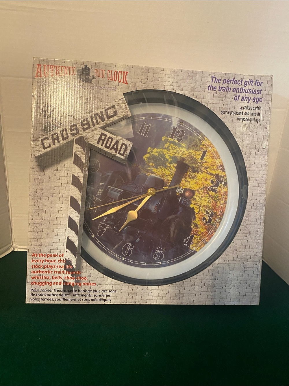 Authentic Train Clock Rail Road Crossing ( B8 )